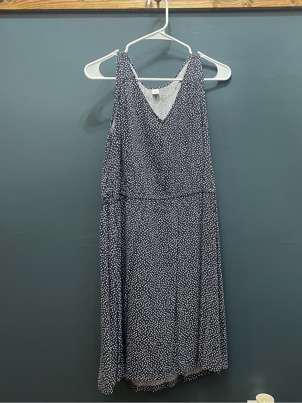 Old Navy- navy and White Polka Dot Midi Dress
